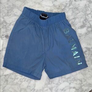 Balmain Azure Light Blue Logo Swim Shorts 6A